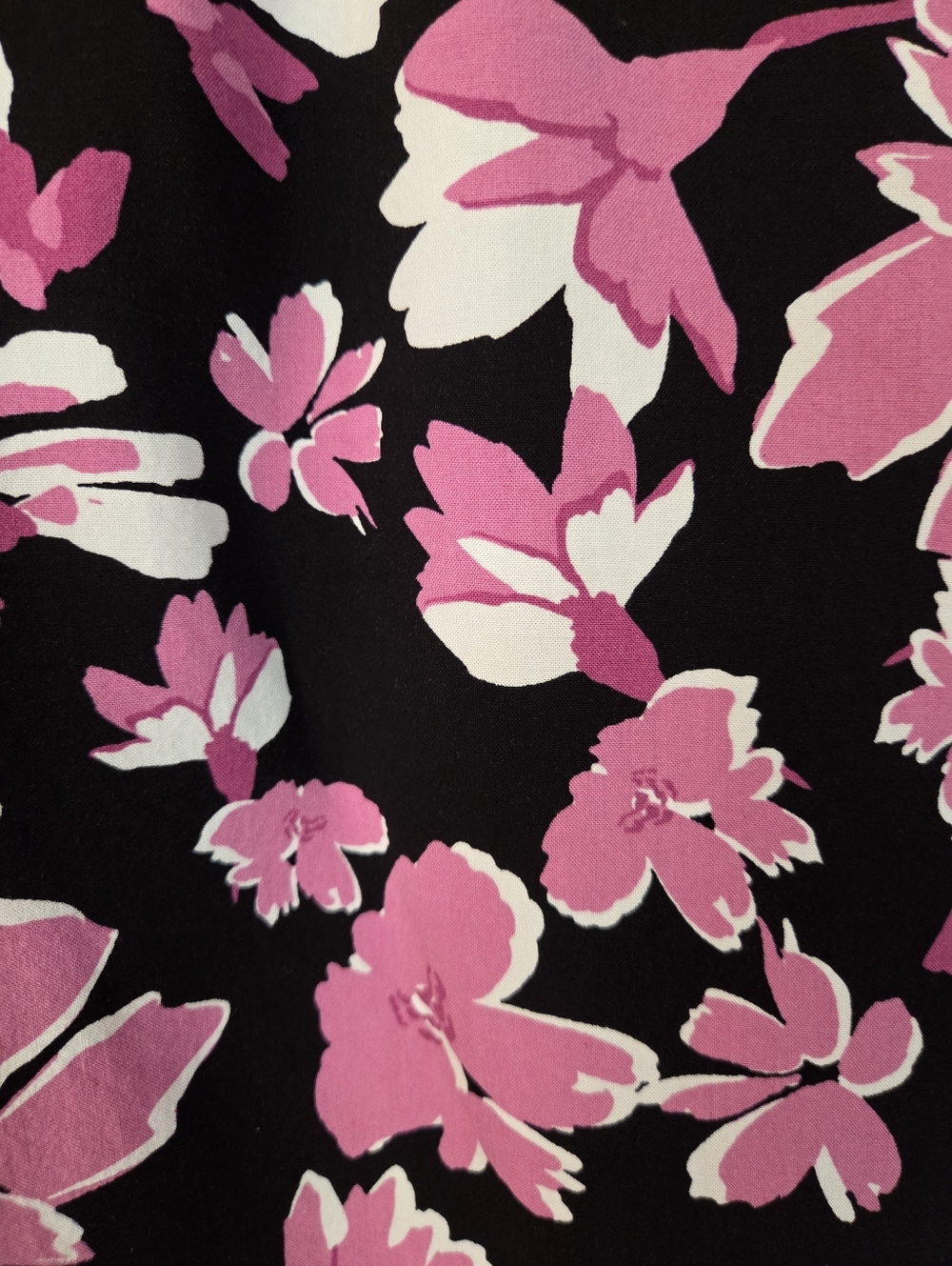 Vince Camuto Black Wide Leg Pants with Pink Floral Print Size M - Picture 7 of 7